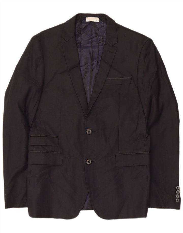 ZARA Giacca Blazer a 2 Bottoni da Uomo EU 50 Medio Blu Navy