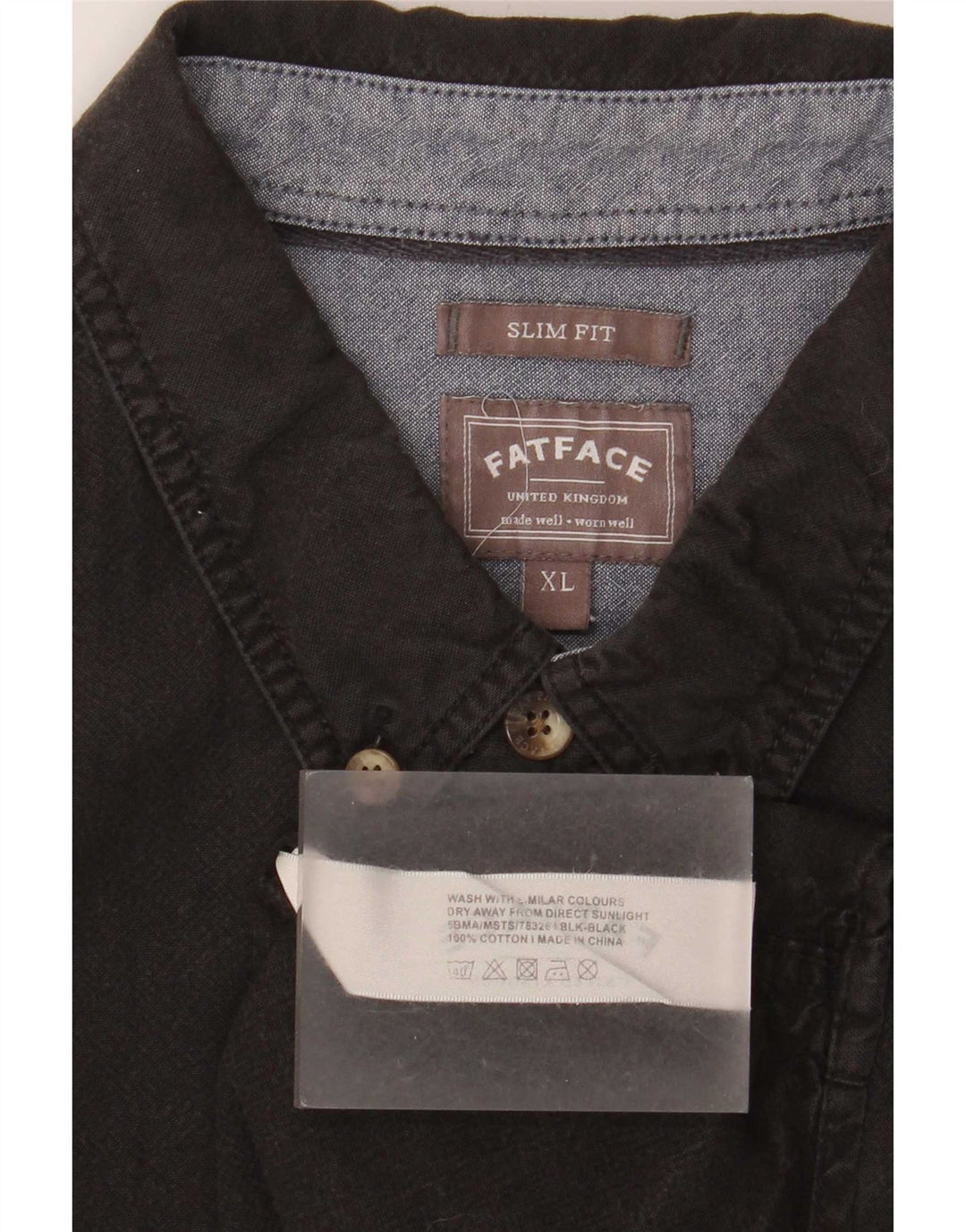 Camicia slim fit da uomo Fat Face XL in cotone nero