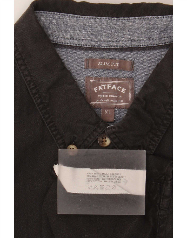 Camicia slim fit da uomo Fat Face XL in cotone nero
