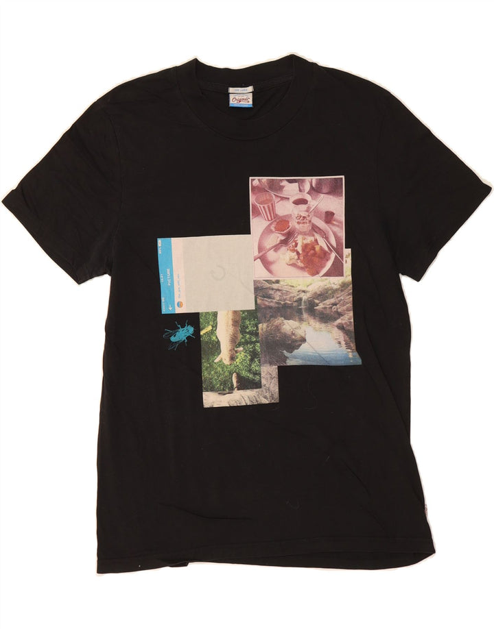 JACK & JONES Mens Graphic T-Shirt Top Large Black Cotton Vintage Jack & Jones and Second-Hand Jack & Jones from Messina Hembry 
