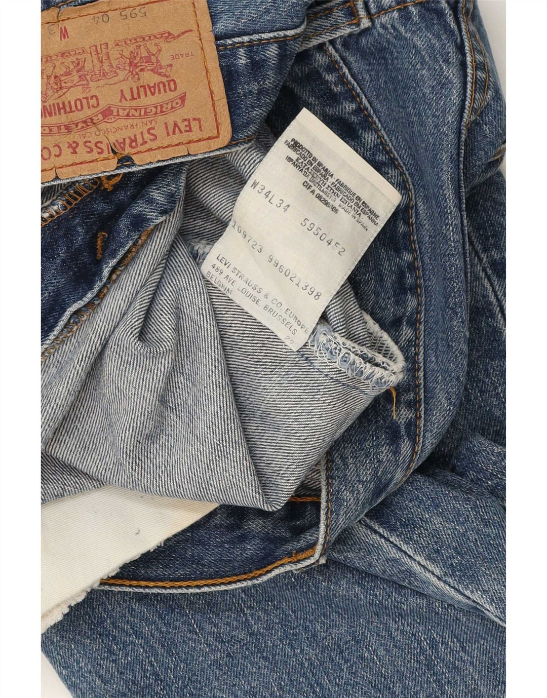 Levi's Uomo 595 Jeans dritti W34 L29 Cotone blu