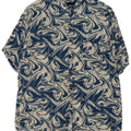 Camicia a maniche corte da uomo con motivo astratto Heartless 2XL in cotone blu navy