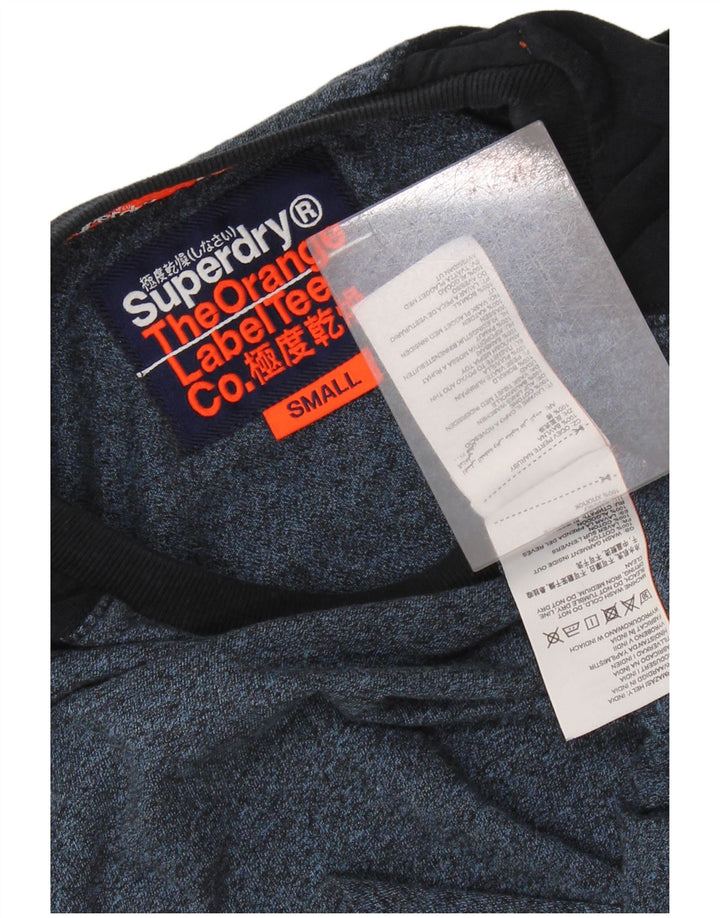 T-shirt da uomo Superdry Top Small in cotone color block blu navy