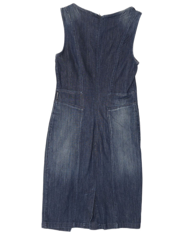 Abito in denim senza maniche da donna Armani Jeans US 40 piccolo cotone blu