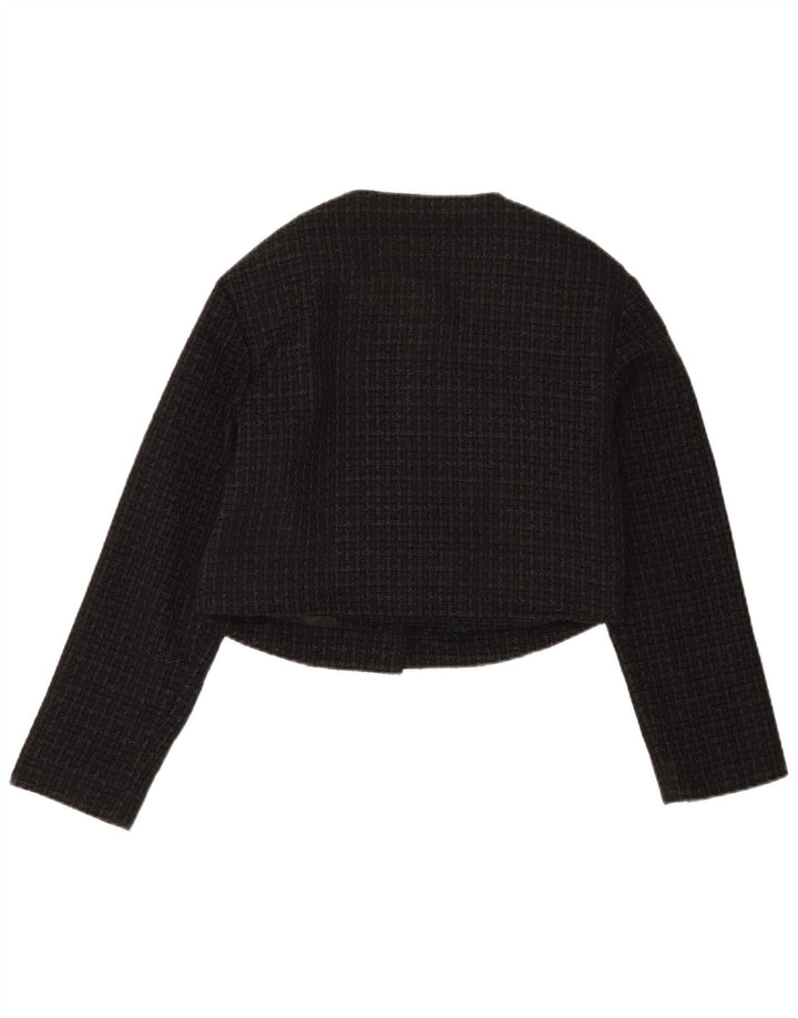 Giacca blazer corta da donna Abercrombie & Fitch UK 10 piccolo quadretto nero