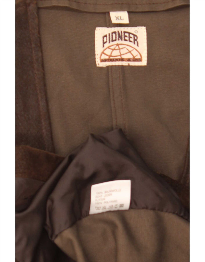 Gilet da uomo in pelle scamosciata Pioneer XL in pelle marrone