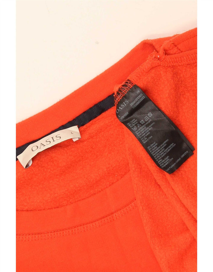 Felpa da donna Oasis UK 16 Large Orange Viscosa