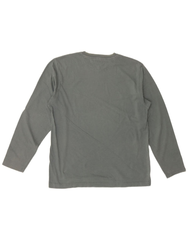 Champion Top da uomo a maniche lunghe in cotone grigio grande