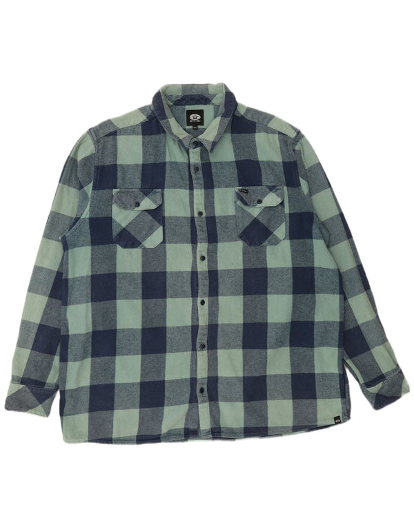 ANIMAL Mens Flannel Shirt 2XL Blue Check