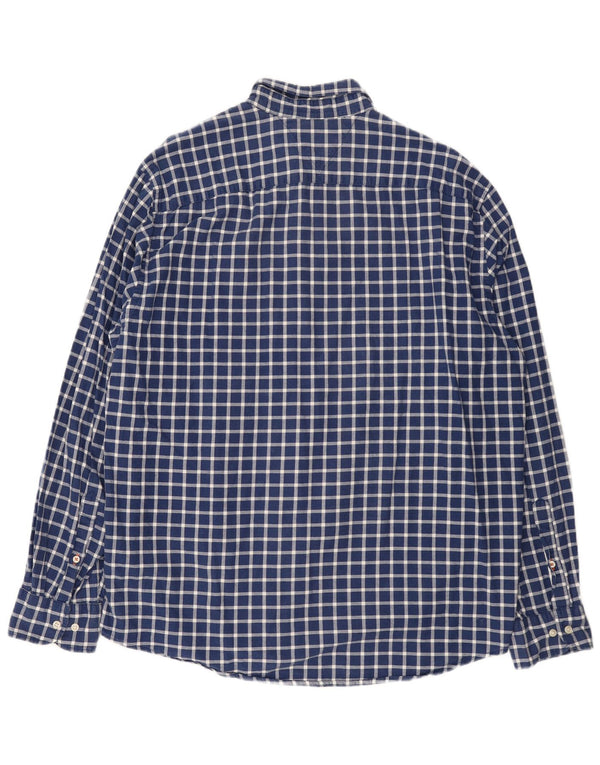 Camicia in flanella da uomo Tommy Hilfiger 2XL cotone a quadri blu navy
