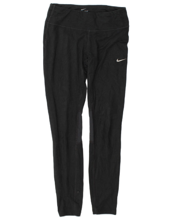 Nike Womens Leggings UK 10 Small Black Colourblock