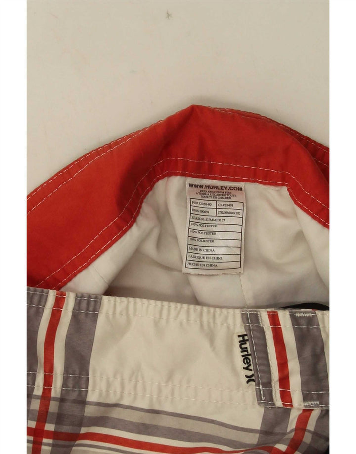 Pantaloncini da bagno con grafica da uomo Hurley, poliestere grande a quadri bianchi