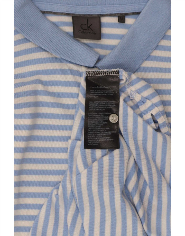 Polo Calvin Klein da uomo a maniche corte, vestibilità regolare, blu medio a righe