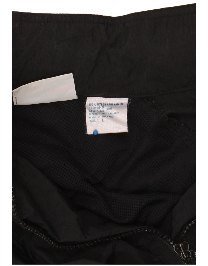 REEBOK Mens Graphic Rain Jacket UK 40 Large Black Nylon