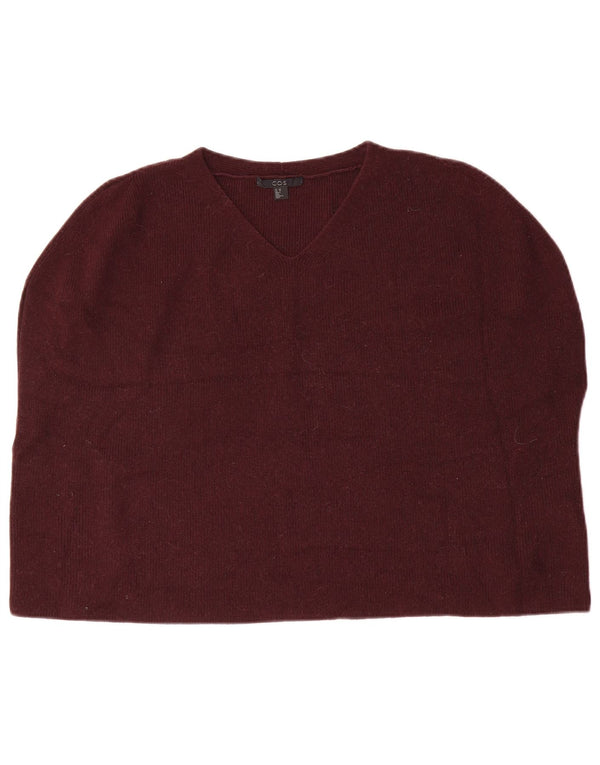 Maglione da donna oversize con scollo a V a maniche corte Cos UK 6 XS Lana marrone