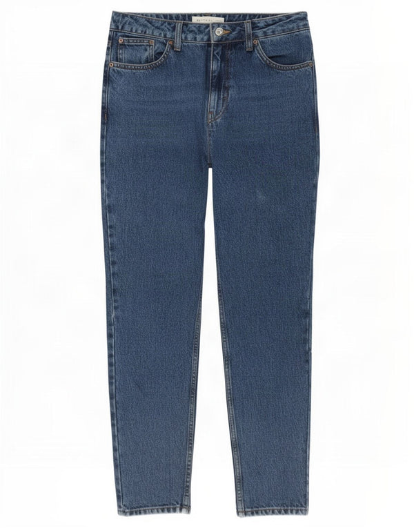 Jeans affusolati a vita alta mamma da donna Topshop W28 L28 cotone blu