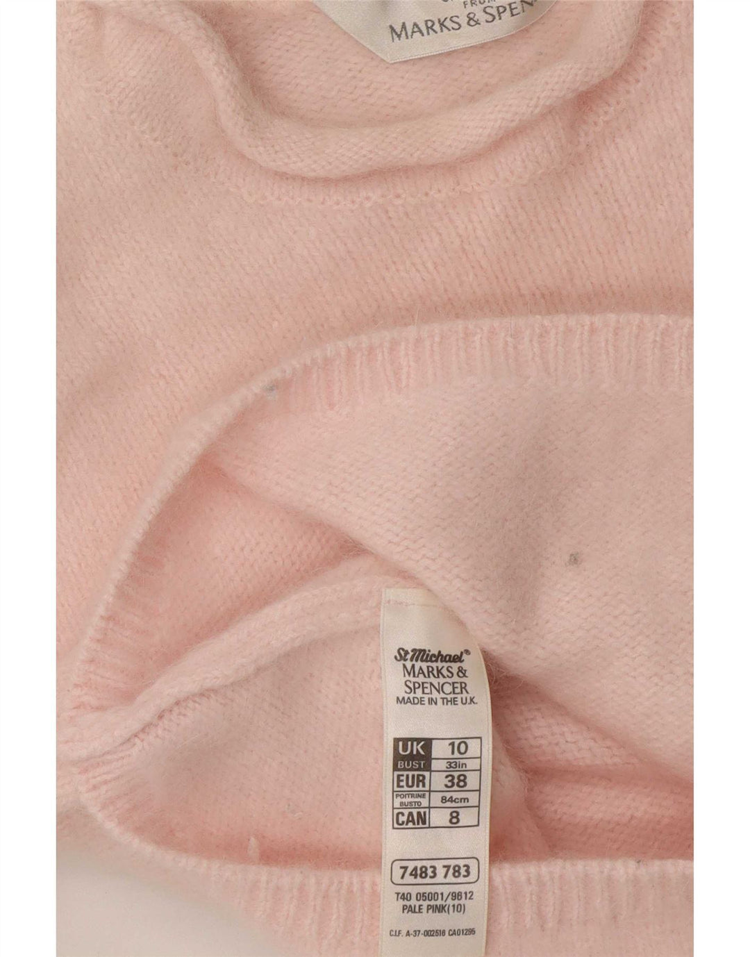 Maglione maglione girocollo a maniche corte da donna Marks & Spencer UK 10 Small Pi
