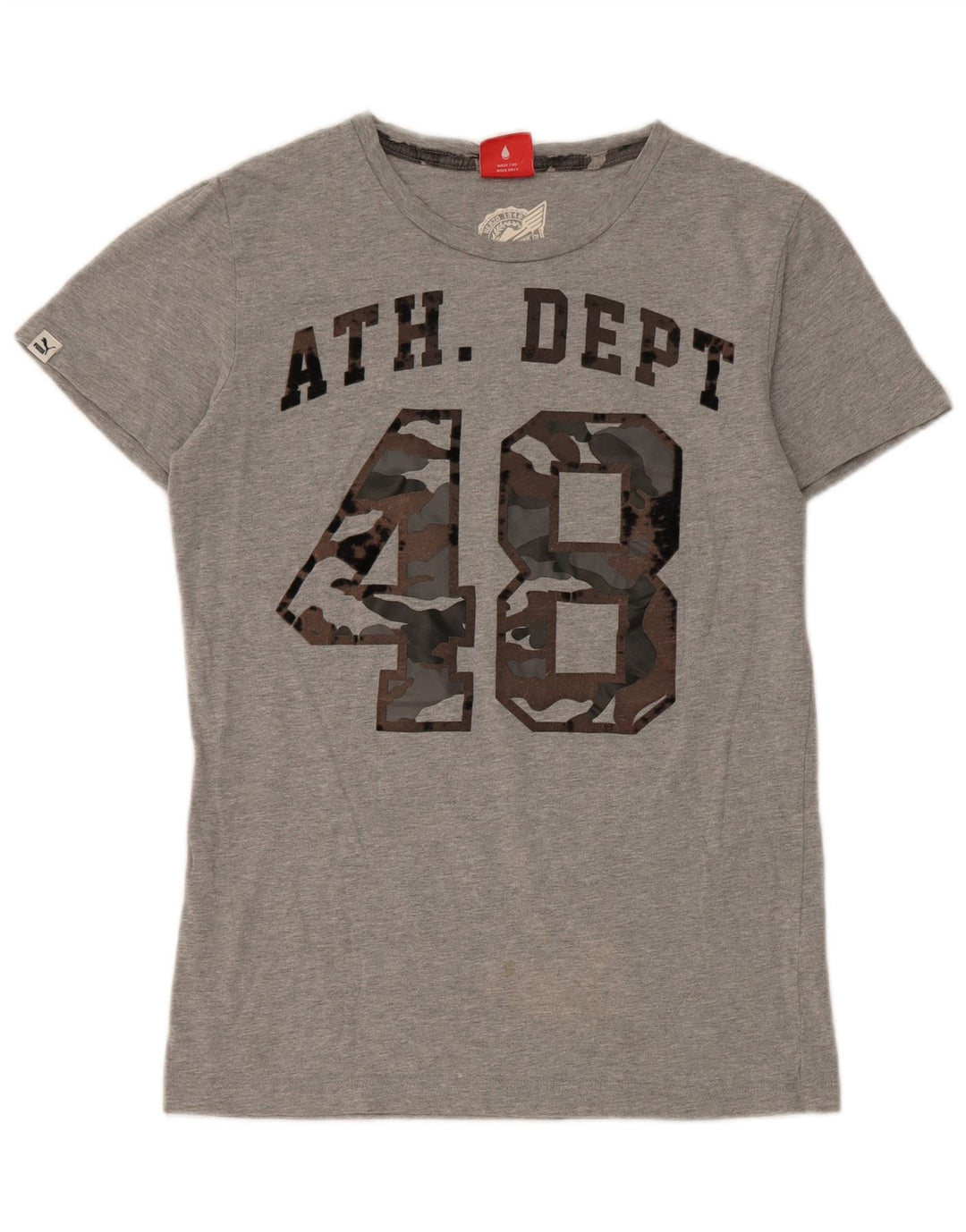 T-shirt grafica da uomo Puma Top Small in cotone grigio