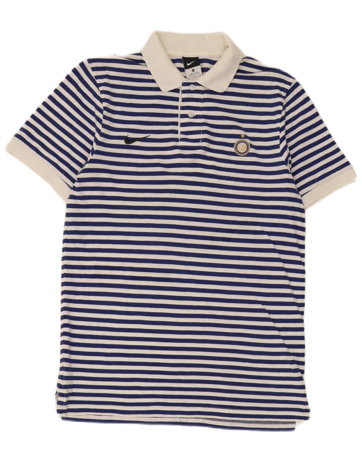 Polo Nike da uomo Inter Milan in cotone a righe medie blu navy