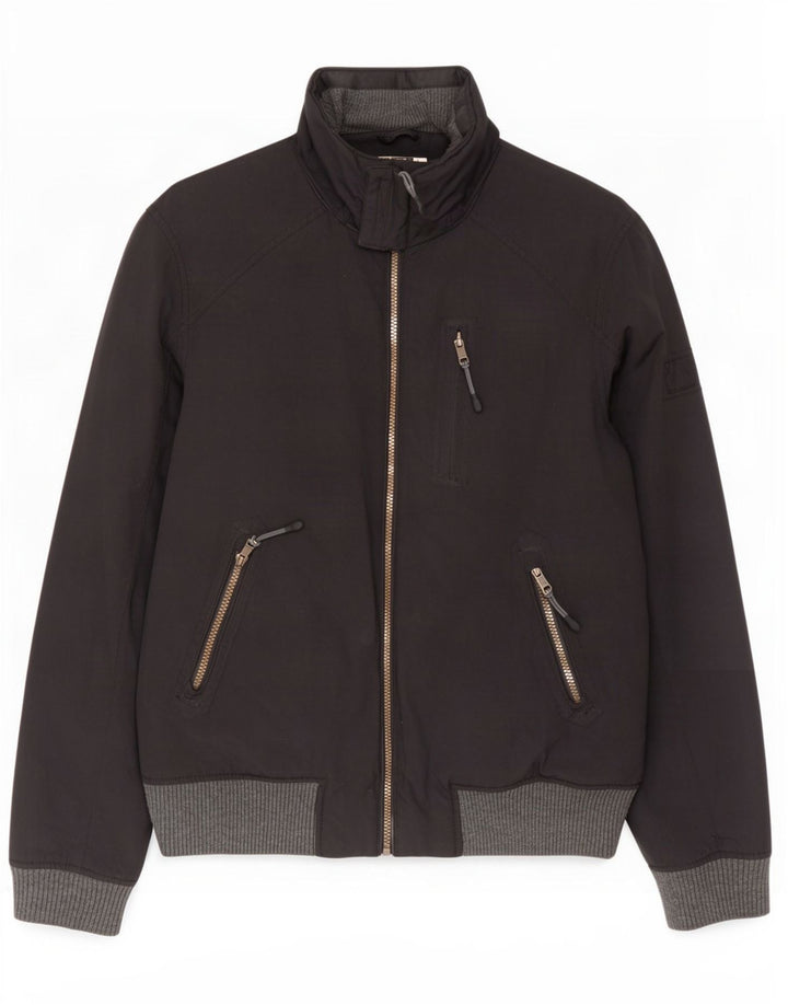 Giubbotto bomber con cappuccio da uomo Fat Face UK 36 piccolo nylon nero