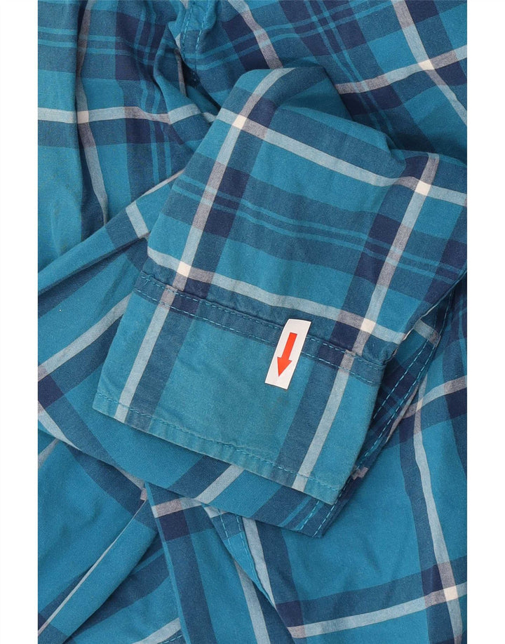 Camicia Hollister da uomo in cotone scozzese grande blu