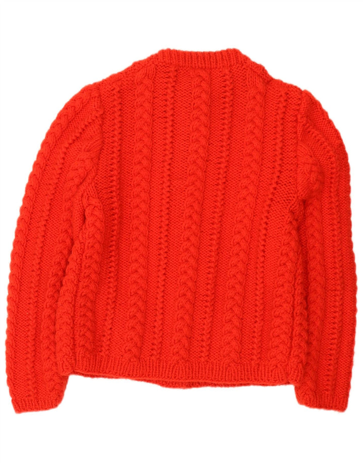 Maglione cardigan da donna vintage UK 14 rosso medio
