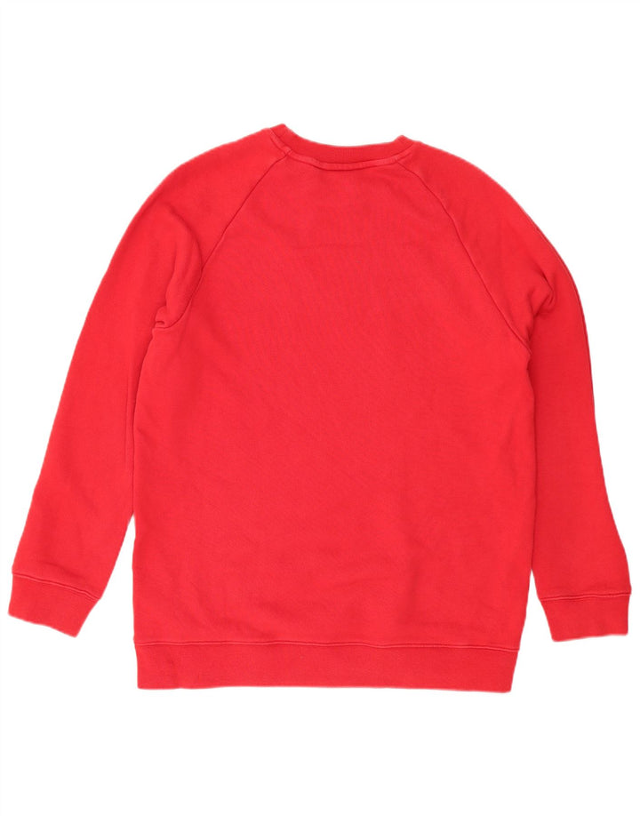 Felpa grafica da donna ADIDAS maglione UK 12 cotone rosso medio