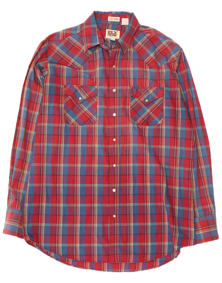 Camicia alta da uomo Ely Catteleman grande scozzese rosso
