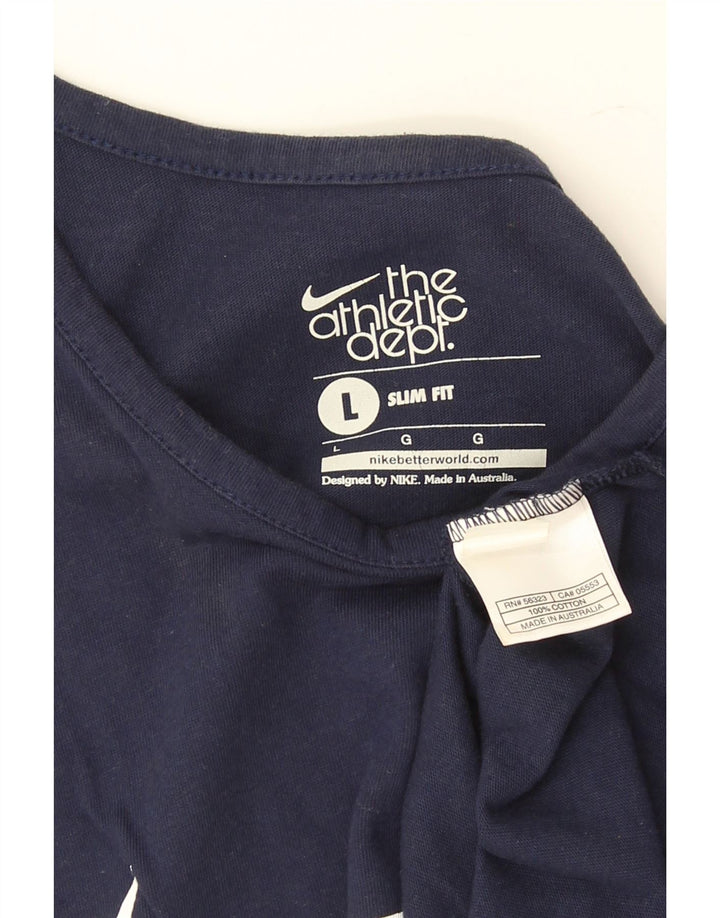 Canotta grafica Nike da uomo slim fit, grande, in cotone blu navy