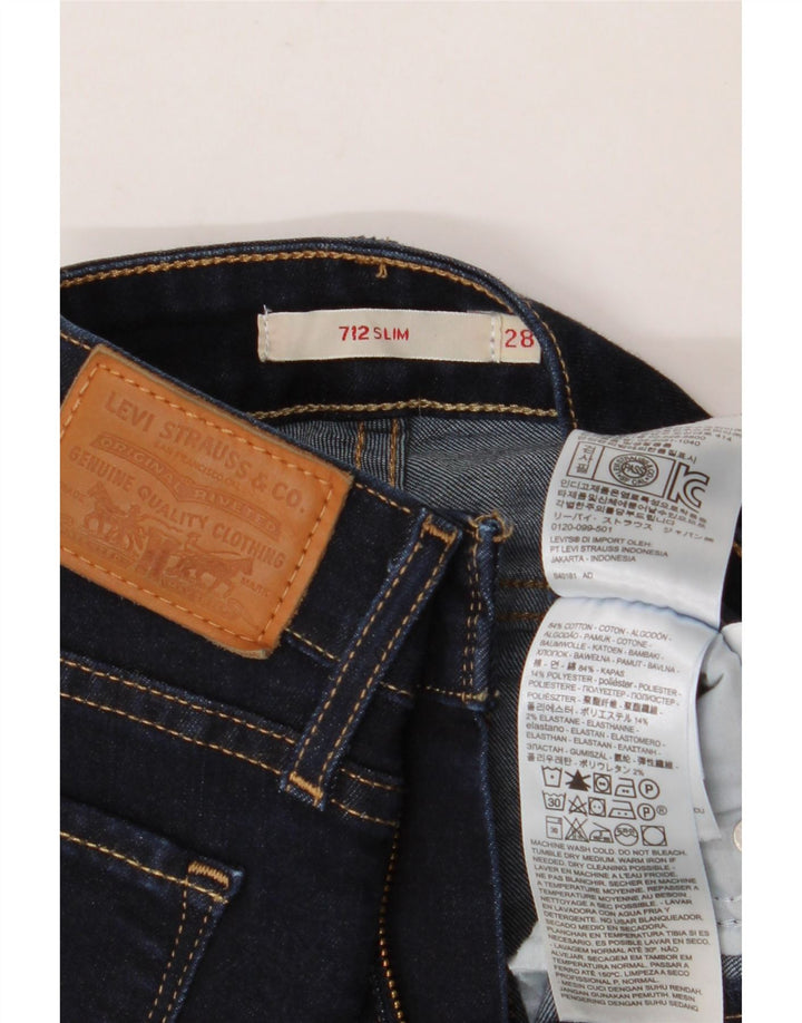 LEVI'S Jeans slim 712 da donna W28 L28 cotone blu navy