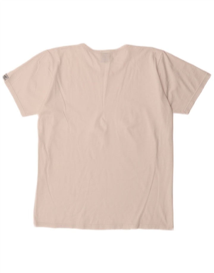 HENRY COTTONS Mens T-Shirt Top Medium Off White Cotton