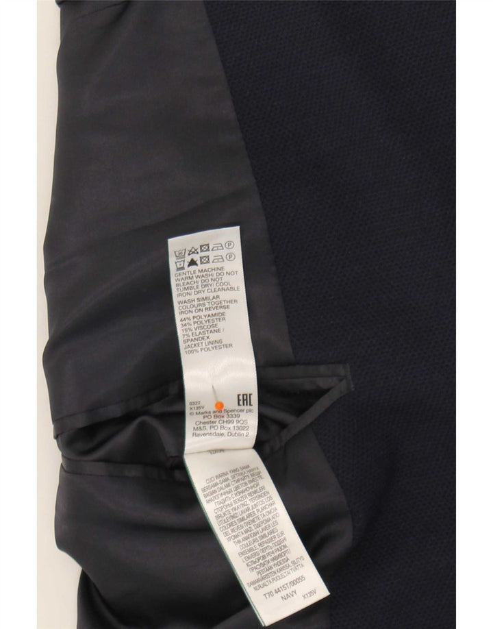 Giacca blazer a 2 bottoni Marks & Spencer da uomo UK 48 4XL poliammide blu navy