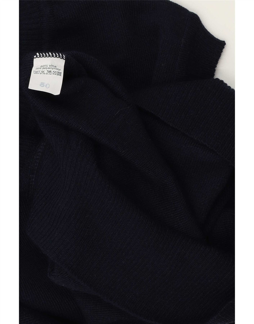 Canottiera vintage da uomo EU 50 media blu navy in poliacrilico