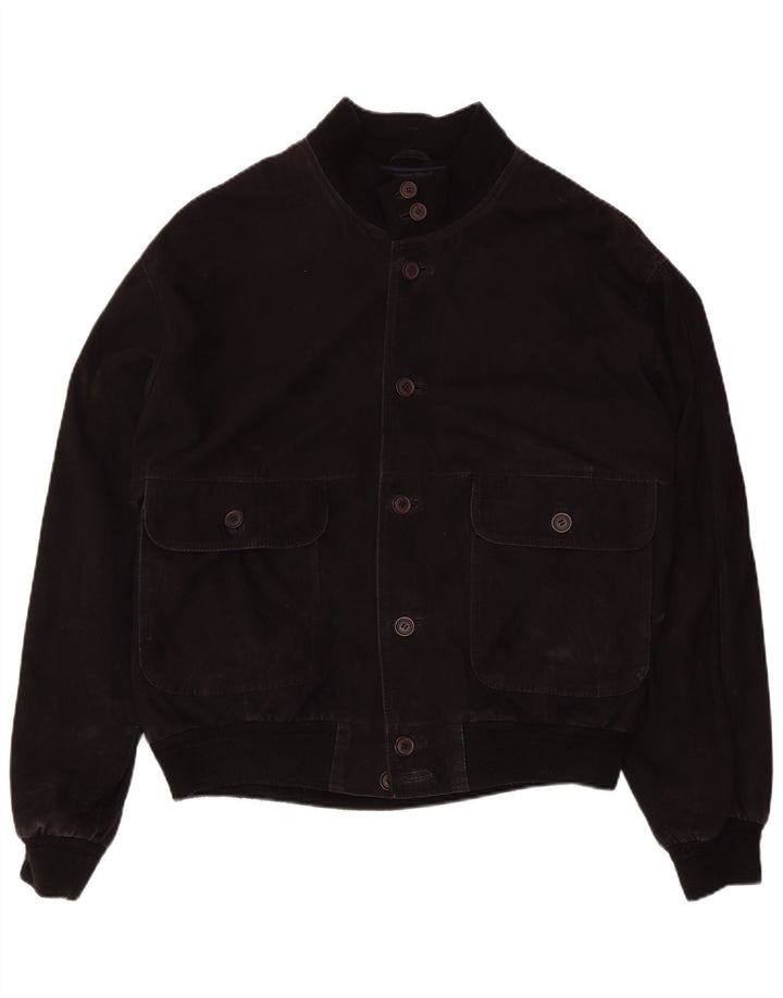 Giubbotto bomber in pelle scamosciata da uomo ZARRO IT 54 2XL Pelle nera