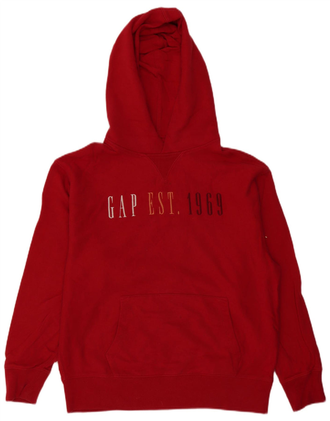 Felpa con cappuccio grafica da uomo Gap, cotone rosso medio