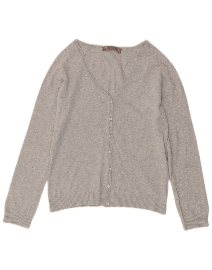 Maglione cardigan da donna Zara UK 14 grande grigio screziato