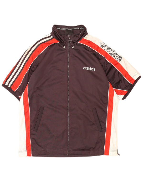 Giacca da allenamento grafica da uomo con vestibilità ampia Adidas UK 42/44 grande nera