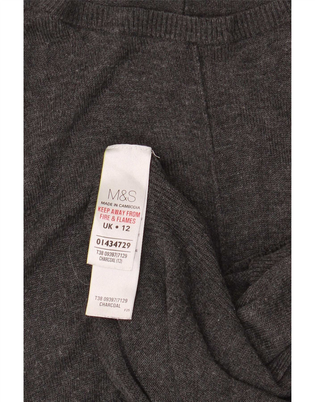 Marks & Spencer Maglione da donna con scollo a barca con maniche a 3/4 UK 12 Medio Gre