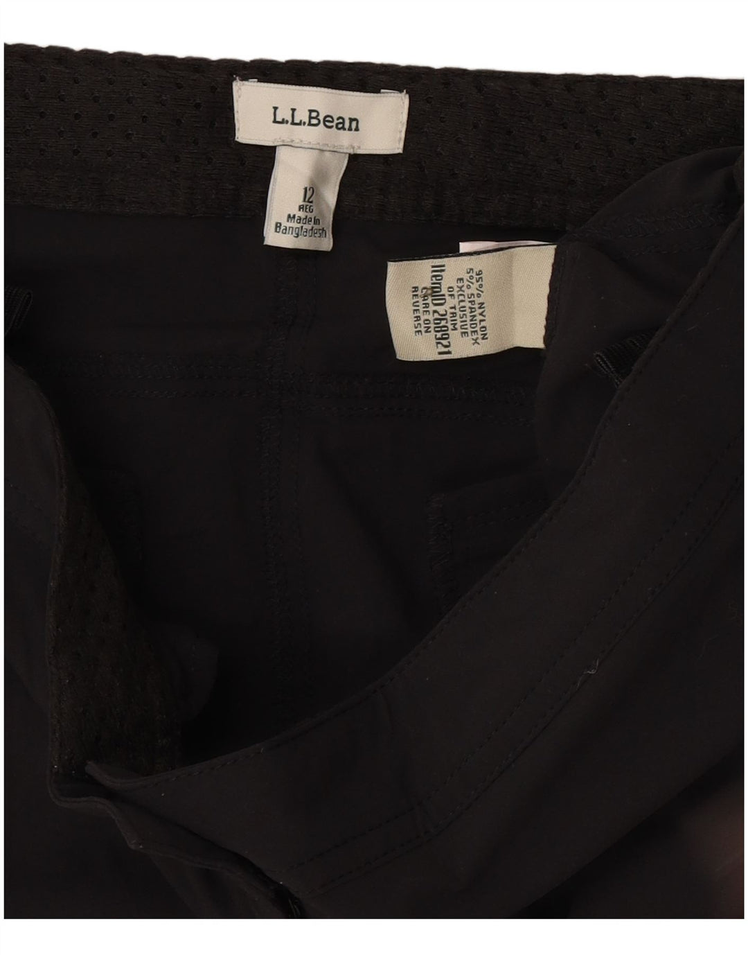 Pantaloncini cargo da donna L.L.Bean US 12 Large W34 Nylon nero