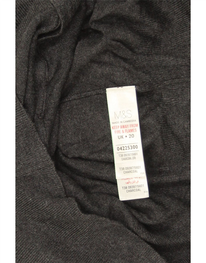 Maglione cardigan da donna Marks & Spencer UK 20 2XL Viscosa grigia