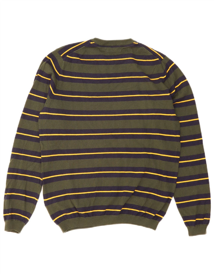 Maglione girocollo da uomo Sun68 in lana a righe piccole verdi