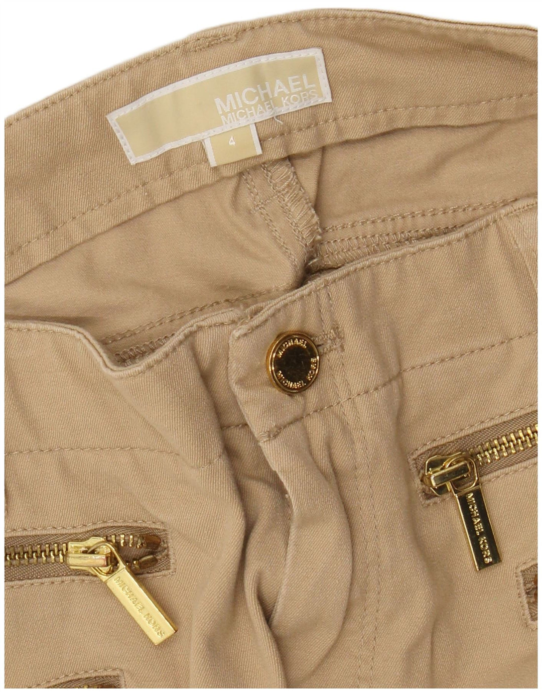 MICHAEL KORS Pantaloni Capri da donna US 4 Small W30 L21 Beige