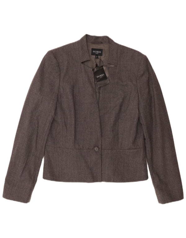 Giacca blazer da donna a 1 bottone Hobbs UK 12 lana grigio medio