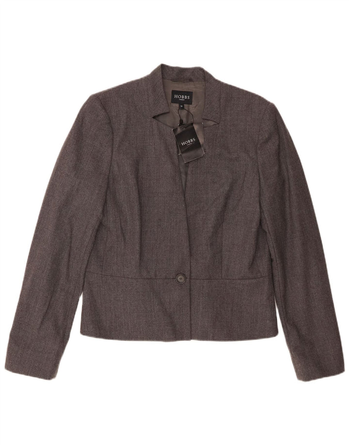 Giacca blazer da donna a 1 bottone Hobbs UK 12 lana grigio medio
