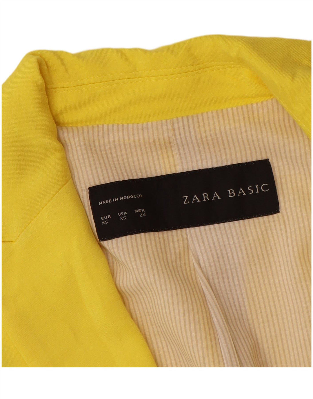 Giacca Blazer a 1 Bottone da Donna Zara UK 6 XS Viscosa Gialla