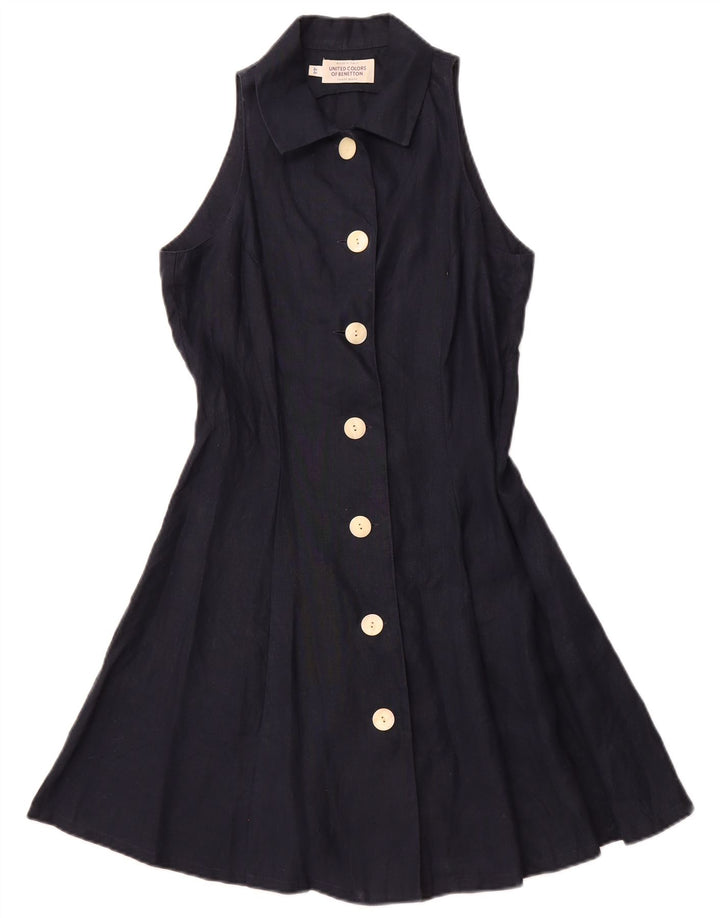 Abito Halter da donna BENETTON IT 44 Lino medio blu navy