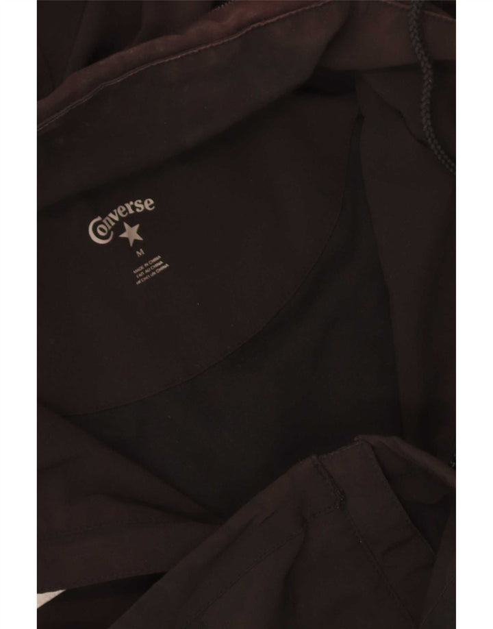 Giacca a vento con cappuccio da donna Converse UK 14 Medium Black Colourblock