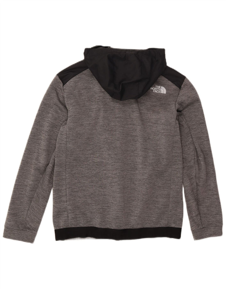Maglione con cappuccio e zip da uomo The North Face piccolo poliestere color block grigio