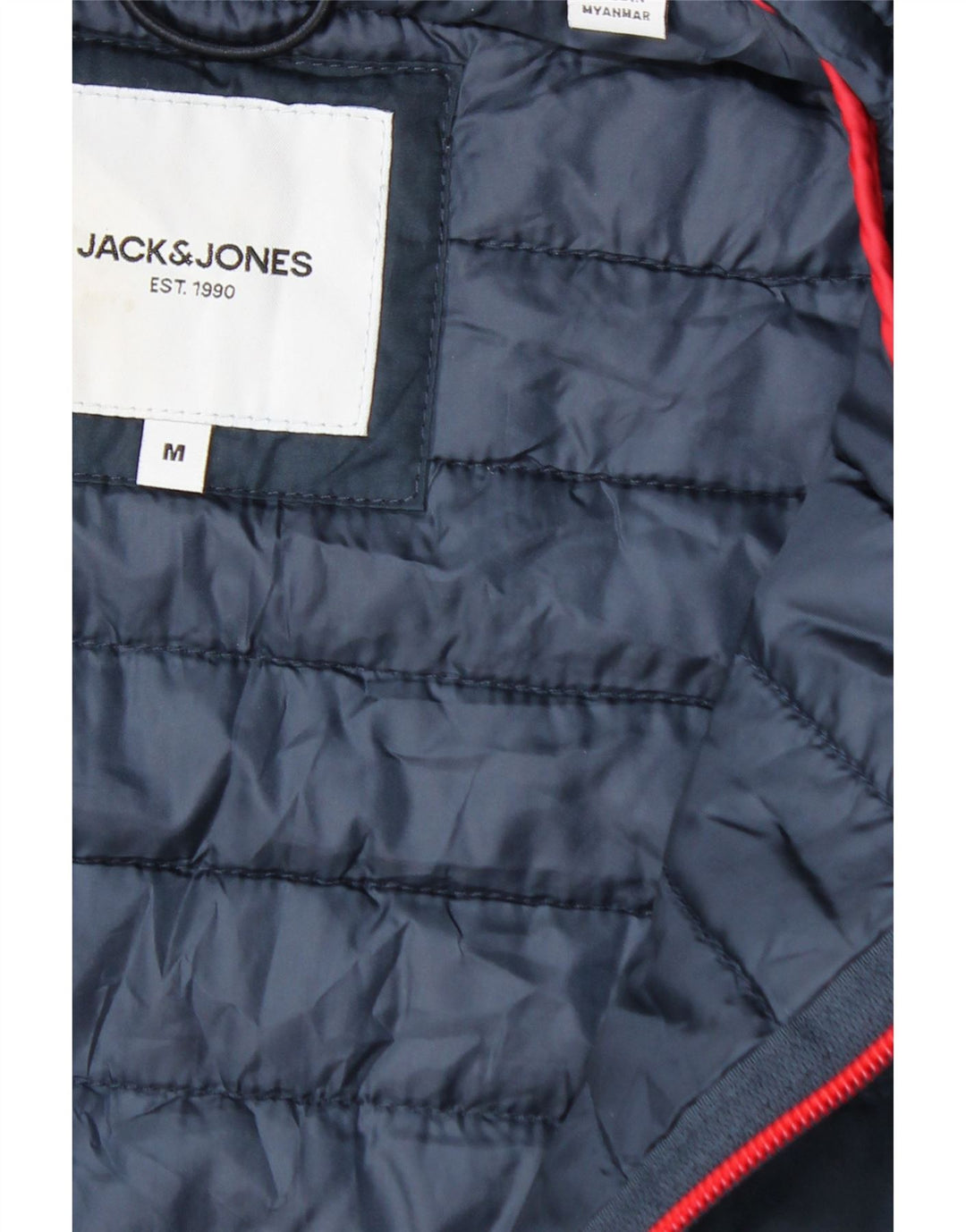 Giacca imbottita con cappuccio da uomo Jack & Jones UK 38 medio blu navy