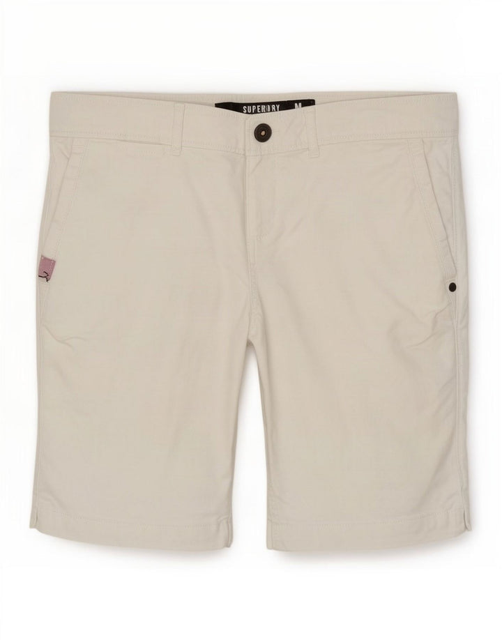 Pantaloncini chino da donna Superdry medi W30 cotone bianco